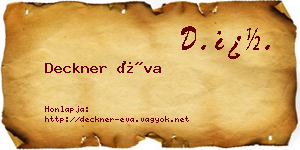 Deckner Éva névjegykártya