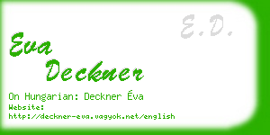 eva deckner business card