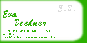 eva deckner business card